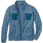Gilets en tricot Atlas For Men bleus en cuir synthétique à col montant Taille 3 XL look fashion pour homme 