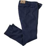 Jeans droits Atlas For Men bleues foncé en toile bruts stretch Taille XL plus size look fashion pour homme en promo 