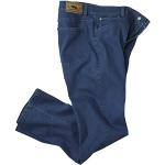 Jeans droits Atlas For Men bleus en toile stretch Taille XL plus size look fashion pour homme en promo 