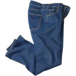 Jeans droits Atlas For Men bleus en toile à clous stretch Taille 3 XL plus size classiques pour homme 