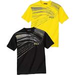T-shirts de sport Atlas For Men jaunes en jersey respirants lavable en machine à manches courtes à col rond en lot de 2 Taille 4 XL look fashion pour homme 