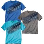 T-shirts col V Atlas For Men turquoise à manches courtes à col en V en lot de 3 Taille 3 XL look fashion pour homme 