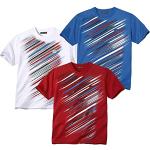 T-shirts de sport Atlas For Men rouges en polyester lavable en machine à manches courtes à col rond en lot de 3 Taille 3 XL look fashion pour homme 