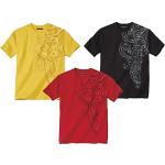 T-shirts Atlas For Men jaunes en coton à manches courtes lavable en machine à manches courtes à col rond en lot de 3 Taille 4 XL look fashion pour homme 