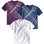 T-shirts Atlas For Men prune en jersey à manches courtes lavable en machine à manches courtes à col rond en lot de 3 Taille 3 XL look fashion pour homme 