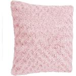 Coussins en fourrure rose bonbon en polyester 45x45 cm en promo 
