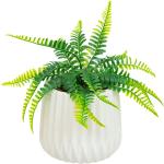 Atmosphera Plante artificielle Fougère dans pot en céramique H 30 cm - blanc multi-matériau 3560232738913