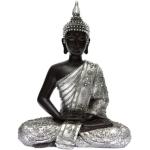 Statuettes Atmosphera argentées à motif Bouddha de 29 cm 