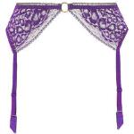 Porte-jarretelles Aubade violets à imprimé animal en dentelle à motif animaux Taille S look sexy pour femme en promo 