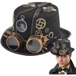 Chapeaux haut de forme noirs 58 cm Taille L steampunk pour homme 