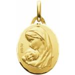 Médailles jaunes en or jaune de baptême 18 carats pour bébé 