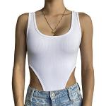 Chemises body blanches à manches longues Taille M look sexy pour femme 
