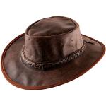 Chapeaux de cowboy marron en cuir de vache 58 cm Taille XXL look fashion pour homme 