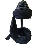 Turbans noirs en viscose 60 cm 
