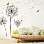 Autocollants muraux Pissenlit et papillon Autocollant mural Chambre à  coucher Salon Bureau Décoration murale