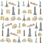 Figurines à motif Londres Tour Eiffel 