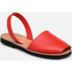 Sandales Minorquines rouges en cuir en cuir Pointure 40 pour femme 