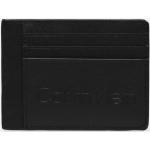 Porte-cartes en cuir de créateur Calvin Klein noirs 