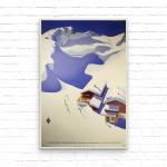 Affiches vintage blanches en papier à motif Autriche format A2 
