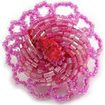 Bagues Avalaya roses en verre fantaisies fait main look casual pour femme 