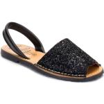 Sandales noires en cuir en cuir Pointure 41 avec un talon jusqu'à 3cm pour femme en promo 