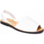 Sandales blanches en cuir en cuir Pointure 41 avec un talon jusqu'à 3cm pour femme en promo 