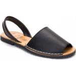Sandales noires en cuir en cuir Pointure 41 avec un talon jusqu'à 3cm pour femme en promo 