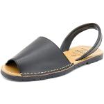 Sandales noires en cuir en cuir Pointure 37 look fashion pour femme 