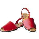 Sandales rouges en cuir en cuir Pointure 38 look fashion pour femme 