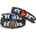 Avatar: Bracelet en cuir noir avec Logo de la dernière nation du feu, bijoux Anime, accessoires de Cosplay Aang Prince Zuko