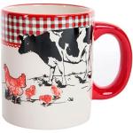 Tasses à café en céramique à motif vaches en lot de 2 style campagne 350 ml 