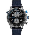 Montres-bracelet Avi-8 bleues à quartz antireflet look fashion chronographes pour homme en promo 