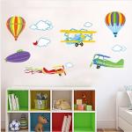 Avions et ballons Coloré autocollant mural Des gam