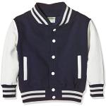 AWDis Kids Varsity Jacket - Sweat-Shirt Garçon - Blue (Oxford Navy/White) - Medium