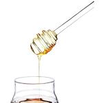 Cuillères à miel marron caramel en verre 