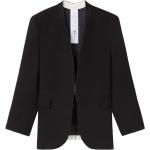 Vestes en laine noires en viscose sans col à manches longues Taille XS pour femme en promo 