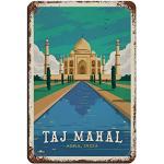 Décors muraux en métal à motif Taj Mahal rustiques 