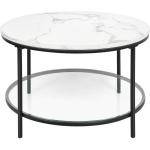 Tables basses rondes blanches en verre diamètre 70 cm scandinaves 