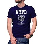 T-shirts bleu marine à motif New York à manches courtes lavable en machine à manches courtes Taille XXL look fashion pour homme 