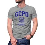 T-shirts gris à motif ville à manches courtes Batman Gotham City lavable en machine à manches courtes Taille L look fashion pour homme 