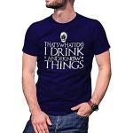 T-shirts bleu marine à manches courtes Game of Thrones Tyrion Lannister lavable en machine à manches courtes Taille XXL look fashion pour homme 