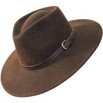 Chapeaux Fedora marron en laine 59 cm Taille L classiques pour homme 