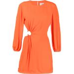 Robes évasées de créateur Ba&Sh orange en viscose à manches trois-quart à col rond pour femme en promo 