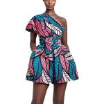 Mini robes imprimé africain à motif Afrique Taille M style ethnique pour femme 