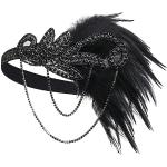 Headbands Babeyond noirs à strass Tailles uniques look vintage pour femme 