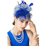 Serre-têtes plume Babeyond bleus à perles Tailles uniques look fashion pour femme 