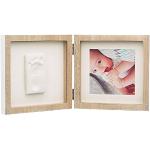 Baby Art 3601098300 Cadre photo en bois 2 parties avec impression plâtre et photo Marron