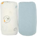Draps housse Babycalin bleus en coton à motif ours lavable en machine en lot de 2 pour bébé en promo 