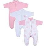 BabyPrem Bébé Prématuré Lot de 3 Grenouillères Pyjama Dors Combinaison Filles 0.7-1.6Kg Rose Papillon 32-38