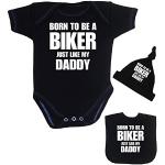 BabyPrem Ensemble de vêtements pour bébé « Born to be a Biker Like Daddy » - 12 mois, Noir , 6 mois